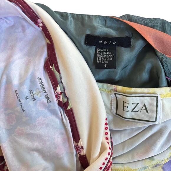INDIE BOHO  3 PC. BUNDLE SZ. MEDIUM! JOHNNY WAS, EZA, ANTRHO SAJA SILK DRESS - Picture 8 of 8